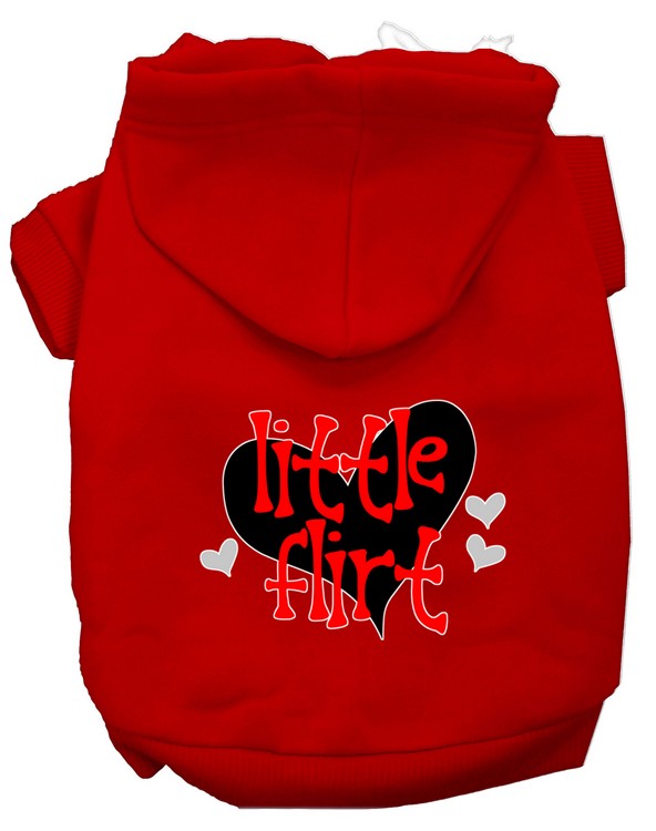 Little Flirt Screen Print Dog Hoodie Red XS